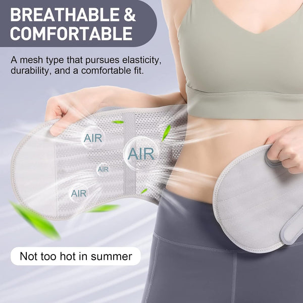 Breathable Back Brace for Women & Men - Comfortable Lower Back Pain Relief & Posture Corrector Support Belt to Relieve Pain and Improve