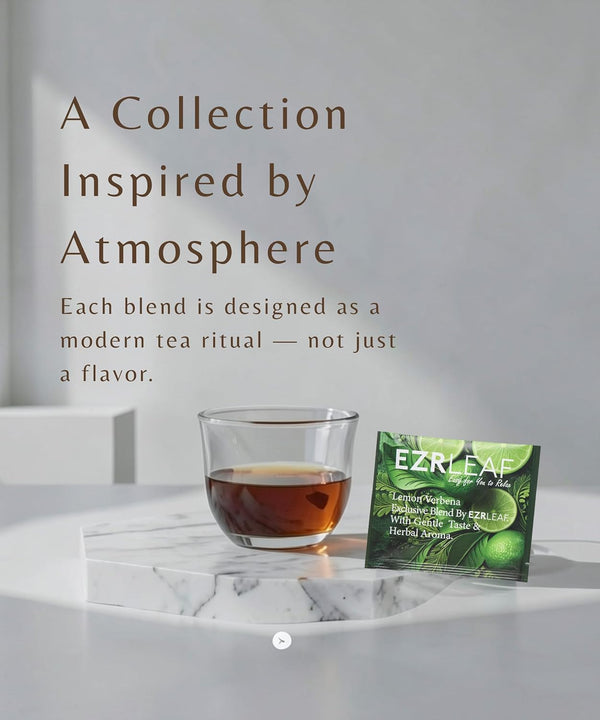 EZR Leaf Herbal & Fruit Tea Sampler Gift Box – 22 Pyramid Tea Bags with 9 Fruit & Floral Blends – Low & Caffeine Free Assortment for Relaxing Tea