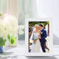 PECULA 2 Pack 4x6 Frames, White Wall & Tabletop Display, Clear Photo Frame White 4x6in
