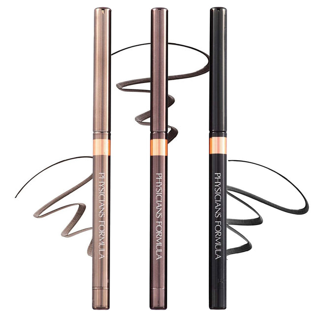 Physicians Formula Shimmer Eyeliner Pencil Set of 3, Black, Dark Brown, Brown, C