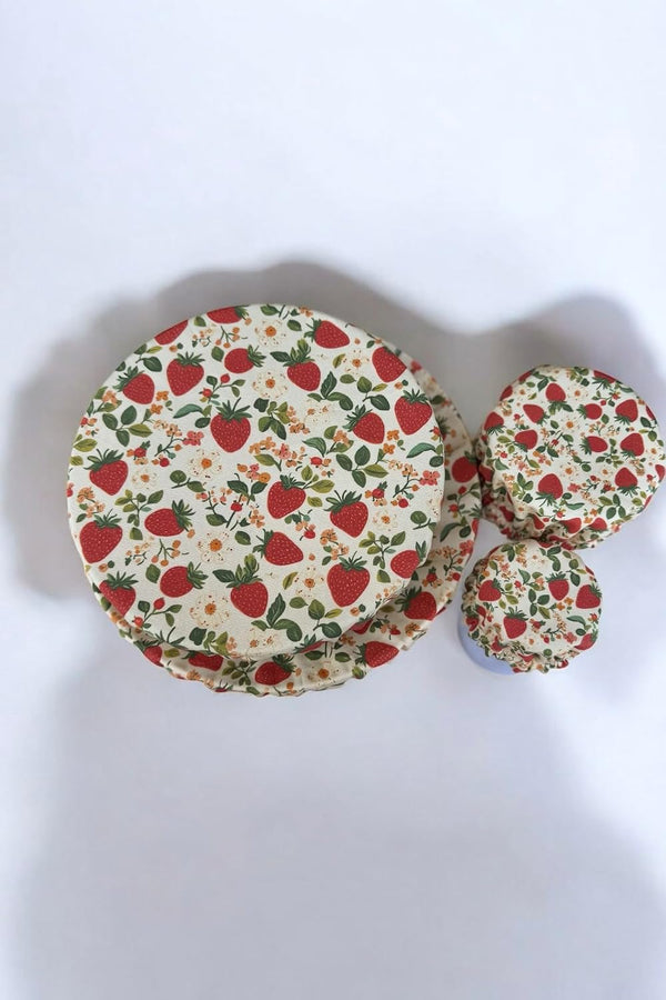 (4-Pack) Sourdough Reuseable Jar & Bowl Covers | Cute Baking Gift | 100% Cotton | Washable | Bread Proofing | Kitchen Food Storage Gifting |