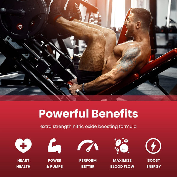 NutraChamps Nitric Oxide Supplement, L-Arginine, L Citrulline Malate, AAKG, Pine Bark, Grape Seed Extract, Extra Strength Nitric Oxide Booster,