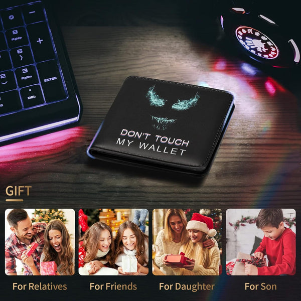Bistup Teen Boys Cool Wallet-Men Mens Men'S Funny Leather Credit Id Card Cash Holder Man Black Rfid Blocking Zipper Wallets With Coin Pocket Id