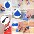 3 in 1 Silicone Caulking Tools（Stainless Steelhead）, Sealant Finishing Tool Grout Scraper, Reuse and Replace 5 Silicone Pads, Great Tools for