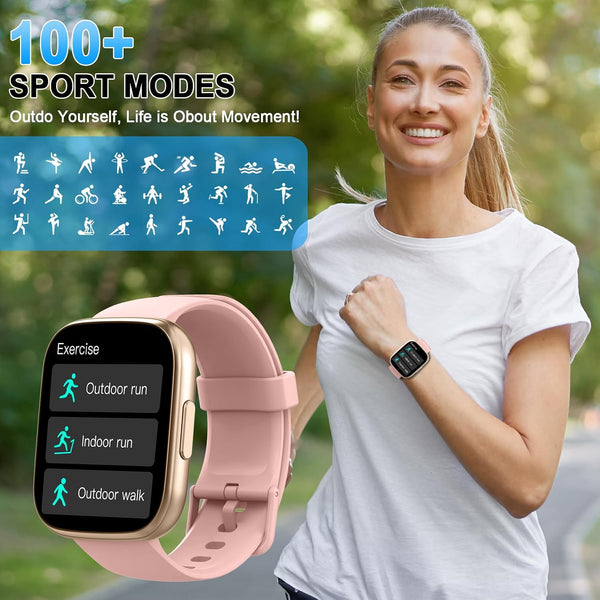 Smart Watch for Women, 1.95" HD Touchscreen Fitness Tracker with Bluetooth Calling, Fitness Watch with 110+ Sports Modes/Heart Rate/Sleep Monitor,