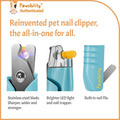 Pawsibility - Reinvented Pet Nail Clippers for Your Pal - USB Rechargeable LED Light for Bloodline | Razor Sharp and Durable Blade | Vets