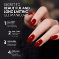 GAOY Burgundy Red Gel Nail Polish Set, Dark Cherry Wine Red Colors | Pigmented, Opaque, Long Lasting, Easy to Apply, Christmas Holiday, Salon