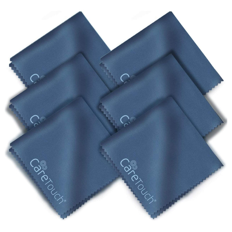Care Touch Microfiber Cleaning Cloths, 6 Pack - Cleans Glasses, Lenses, Phones, Screens, Other Delicate Surfaces - Large Lint Free Microfiber