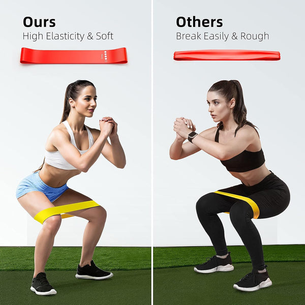 Resistance Bands for Working Out, Elastic Exercice Loop Bands for Physical Therapy, Yoga Starter Set of Stretch Bands for Booty Legs, Pilates