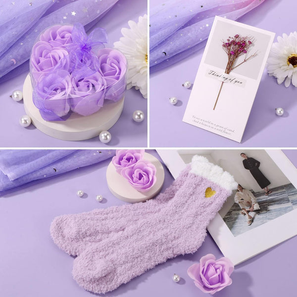 Birthday Gifts for Women Self Care Package Purple Relaxing Spa Gift Baskets | Get Well Soon Self Care Gift Set, Personalized Christmas Gifts for