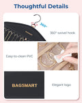 BAGSMART Hanging Jewelry Organizer with Hanger Metal Hooks Double-Sided Jewelry Holder for Organizing Earrings Necklaces Rings Perfect for in