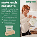 Home Compostable Resealable Sandwich Bags (7"X7"), Microwave & Freezer Safe, Organic Food Storage Container, 60 Count (30 per Box)
