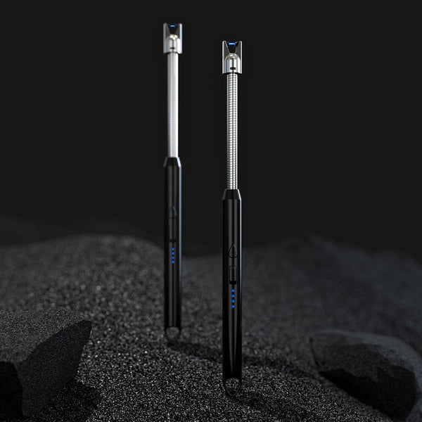 KTEBO 2 Pack Electric Candle Lighter, Windproof Plasma Arc Rechargeable | USB-C Flameless Plasma Lighter, 360-Degree Flexible Long Gooseneck, LED