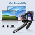 Bluetooth Headset, Wireless Bluetooth Earpiece V5.0 Hands-Free Earphones with Built-in Mic for Driving/Business/Office, Compatible with iPhone and