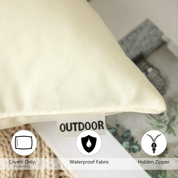 MIULEE Pack of 2 Decorative Outdoor Waterproof Pillow Covers Garden Cushion Sham Throw Pillowcase Shell for Spring Patio Tent Couch 16X16 Inch