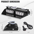 XRIDONSEN 2 in 1 Dash Strobe Lights Interior Windshield Emergency Lights | Amber White Warning Hazard Safety Flashing Light w/ Suction Cups for