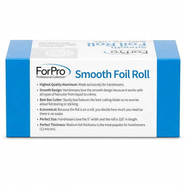 ForPro Professional Collection Smooth Aluminum Foil Roll, 320 Ft Hair Foils for Color Application and Highlighting Services, Silver, Medium, 5" W