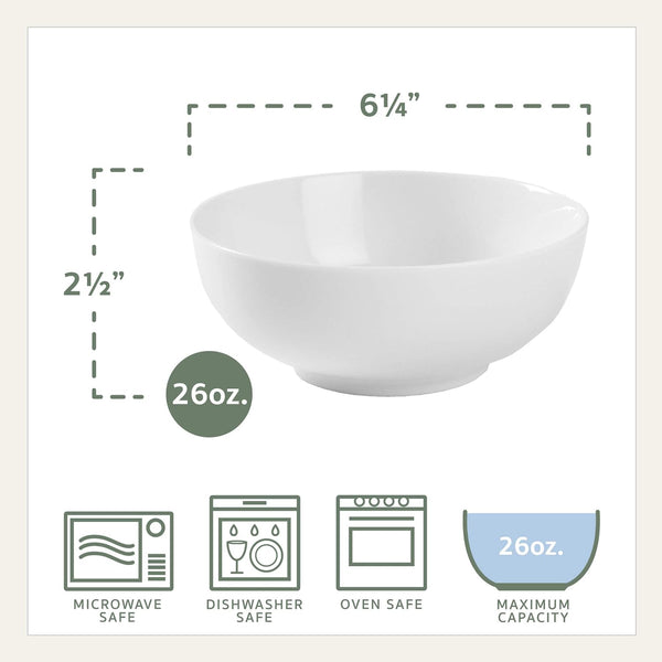 Everyday White Set of 4 Soup Cereal Bowls, 26 oz.