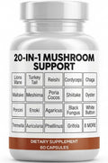 Clean Nutraceuticals Lions Mane 20in1 Mushroom Supplement with Turkey Tail Reishi Cordyceps Chaga Maitake Meshima Poria Cocos Shiitake Oyster