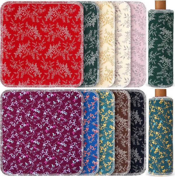Redbaker 50 Pcs Reusable Paper Towels Paperless Reusable Cotton Cloths Toilet Absorbent Washable Paper Towels with Roll Kitchen Dishcloth for