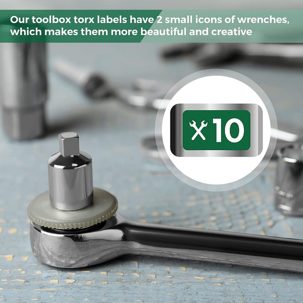 Gersoniel 180 Pcs Tool Box Labels Stickers and Decals Wrench Size Chrome Socket Labels Foil for Socket Sets Tools, Toolbox Organization Label for