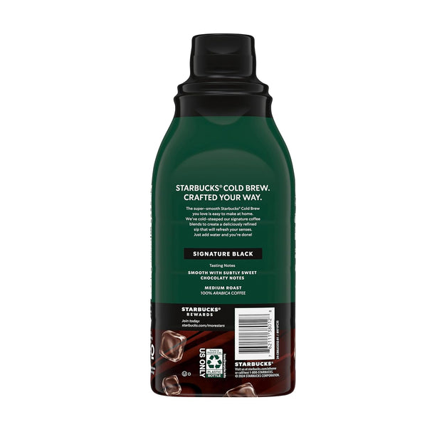 Starbucks Cold Brew Coffee Concentrate, Signature Black, 100% Arabica, Multi-Serve Bottle (32 Fl Oz)