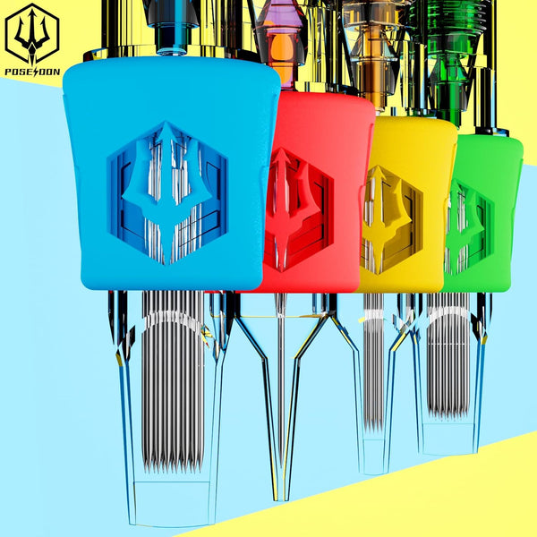 Poseidon 50Pcs Tattoo Cartridge Needles Assorted Mixed Size Round Liner Shader Magnum Curved/Round Mag # 12 Standard 3RL 5RL 7RL 9RL 5RS 7RS 9RS