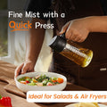 TrendPlain 16oz/470ml Glass Olive Oil Sprayer for Cooking – 2 in 1 Olive Oil Dispenser Bottle for Kitchen Gadgets and Air Fryer Accessories,
