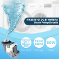 DC97-20621A Washer Drain Pump Motor fit for Samsung OEM Vrt Washer Drain Pump DC31-00178A PX3516-01 DC3100187A DC97-19289F DC97-19280F DC31-00178D