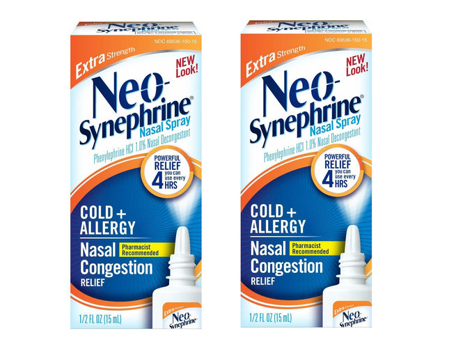 Neo-Synephrine Nasal Spray , Extra Strength Formula, 0.50 Ounces (Value Pack of 