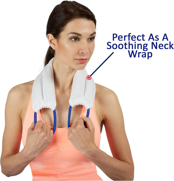 Carex Bed Buddy Heat Pad And Cooling Neck Wrap - Microwave Heating Pad For Sore Muscles - Cold Wrap Pack For Aches and Pain White Neck Unscented