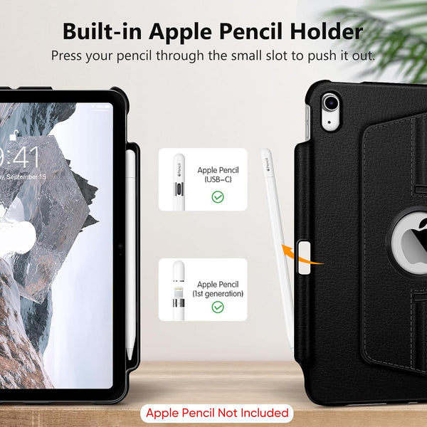 Fintie Rotating Case for iPad (A16) 11th Gen 11-inch, iPad 10th Gen 10.9" | 360° Swivel Stand, Portrait & Landscape Viewing, Shockproof Cover with