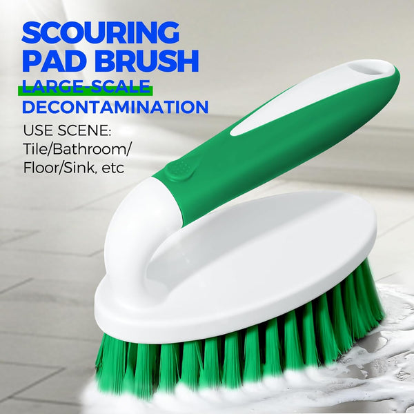 Holikme Cleaning Brush Set for Household Use, Scrub Brush, Kitchen Brush, Tile Lines Brush for Bathroom, Floor, Tub, Shower and Kitchen Surface