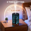 Essential Oil Diffuser 120ML Metal Aromatherapy Diffuser, Cool Mist Humidifier with Auto Shut-Off Protection 7 Color Lights for Home Office Spa (Tree)