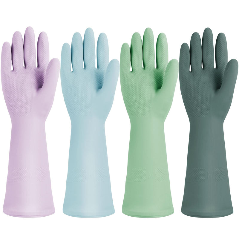 Jsocoah Cleaning Gloves for Dishwashing, 4/5 Pairs Reusable Kitchen Gloves for Wash, Household Cleaning Glove for Dishes Pet Multicolor-4 Pairs