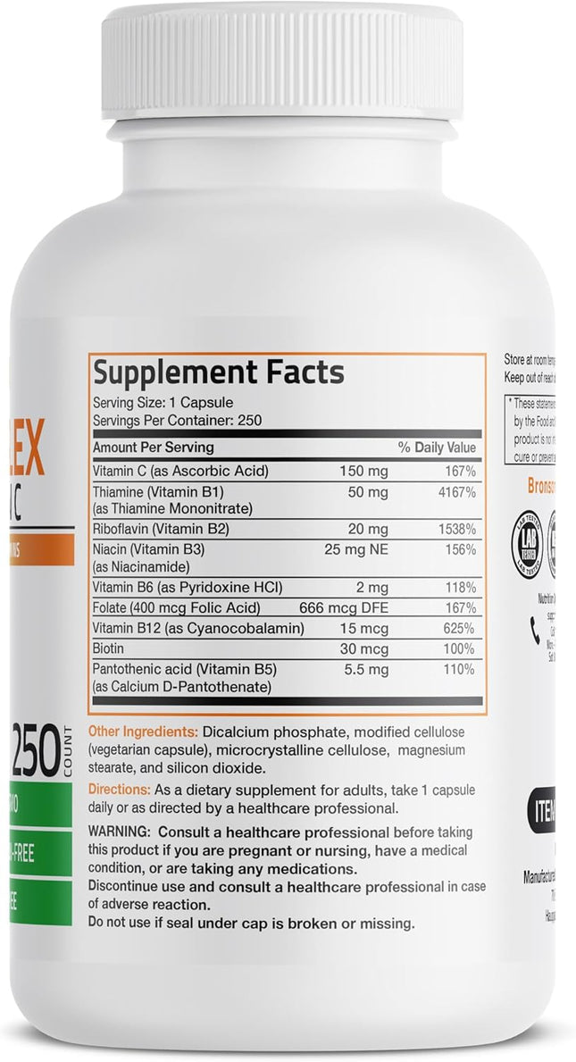 Bronson Vitamin B Complex with Vitamin C - Immune Health, Energy Support & Nervo
