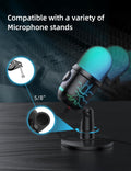 Gaming Microphone, USB Computer Microphone for PC, Mac, PS4/5, Condenser Podcast Mic for Studio Recording, Youtube, Streaming, with Headphone