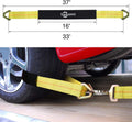 Trekassy Tow Dolly Straps for Car with Flat Hooks-2 Pack, Heavy Duty Car Tire Bonnet Net Fits 14"-17" Tires, 10, 000 Lbs Break Strength, Includes