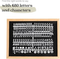 Felt Letter Board - 680 Letters, Numbers & Symbols, 16 x 12 inch, Changeable Message Board for Notes & Announcements, Wood Frame, 2 Storage Bags,