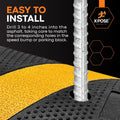 Rebar Stakes - 14 Inch Metal Spikes for Asphalt 1/2 Inch Diameter - 4 Pack Ground Stakes Heavy Duty for Speed Bump, Wheel Stop - Threaded