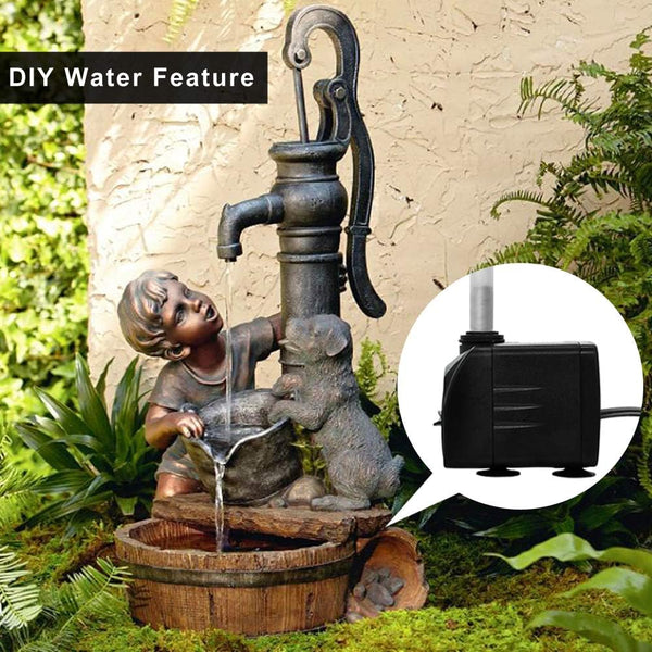 PULACO 400GPH Submersible Pump with 5 ft Tubing, (1500L/H 25W) durable fountain water pump for Pond Fountain, Aquariums Fish Tank, Statuary,