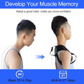 Men and Women Posture Corrector Back Support Strap, Compact Upper Support for Back, Neck, and Shoulders (Black) Medium (LB 121-143)