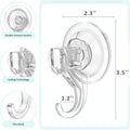 VIS'V Shower Suction Cup Hooks, Removable and Reusable, Clear, Small, 2 Pcs
