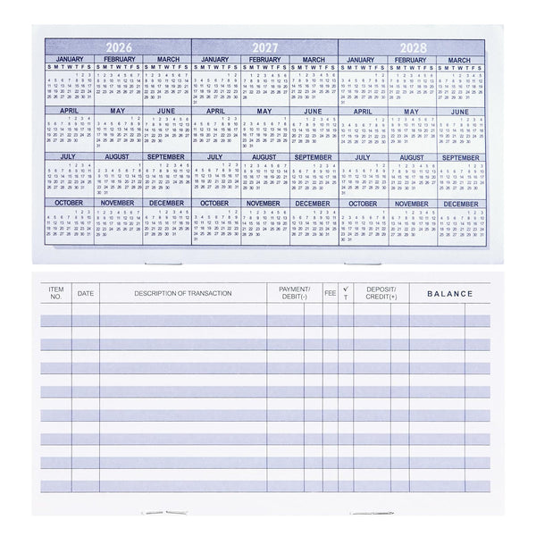 20 Pack Checkbook Register, Check Registers for Personal, Blank Ledger Transaction Registers for Personal or Business Bank, Check Register Book