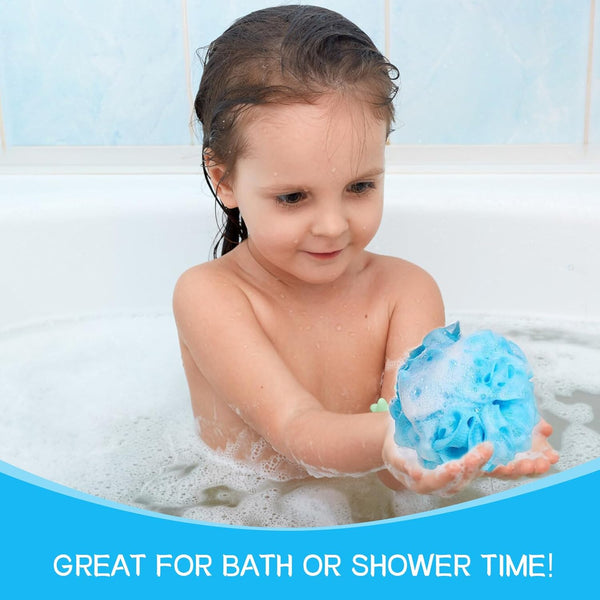 Loofah Sponge Shower Loofahs Bath Sponges Mesh Balls for Women Men Bathing Accessories Body Wash Back Scrubber 50G 4 Colors Soft Pouf Body