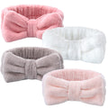 VITEVER 4 Pack Spa Headband for Washing Face, Girls Makeup Bow Tie Hair Band, Microfiber Women Headbands, Elastic Headband to Skincare, Gifts for