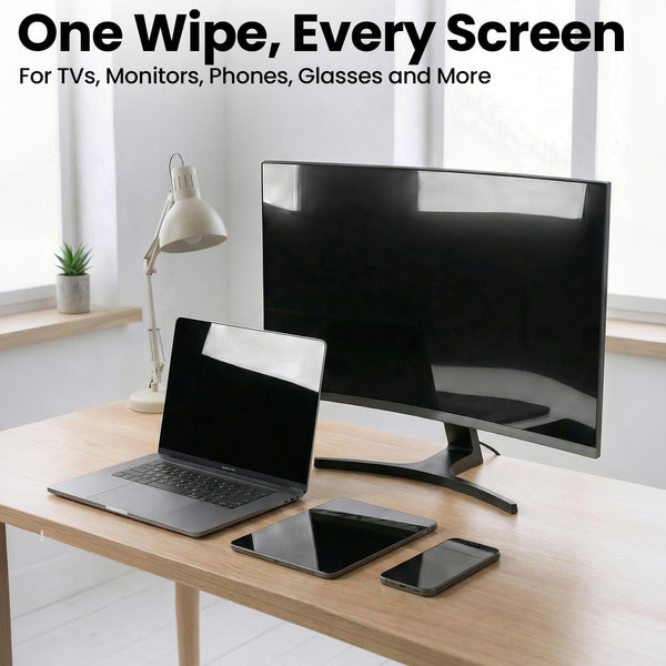 EVEO Electronic Wipes Screen Cleaner - Screen Wipes TV Screen Cleaner Wipes, Computer Screen Wipes, Laptop Screen Cleaner, ipad & Monitor Cleaner,