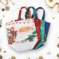 YANGTE 16 Pack Christmas Tote Bags with Handles, Non-Woven Gift Bags, 12.8" 9.8" 6.7 16-Pack
