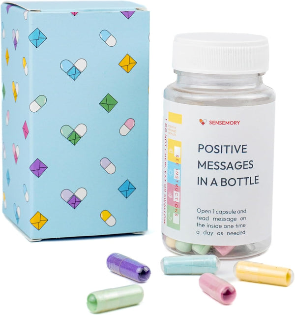 Sensemory 60 Pcs Positive Affirmation Cards Jar, Funny Emotional Support Gift for Teen Girls, Gifts for People with Depression, Motivational