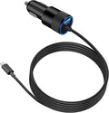 [Apple Mfi Certified] Phone 16 Car Charger Fast Charging, Caiinei 4.8A USB Power Cigarette Lighter USB-C Car Carplay Fast Charger + 6FT Type-C